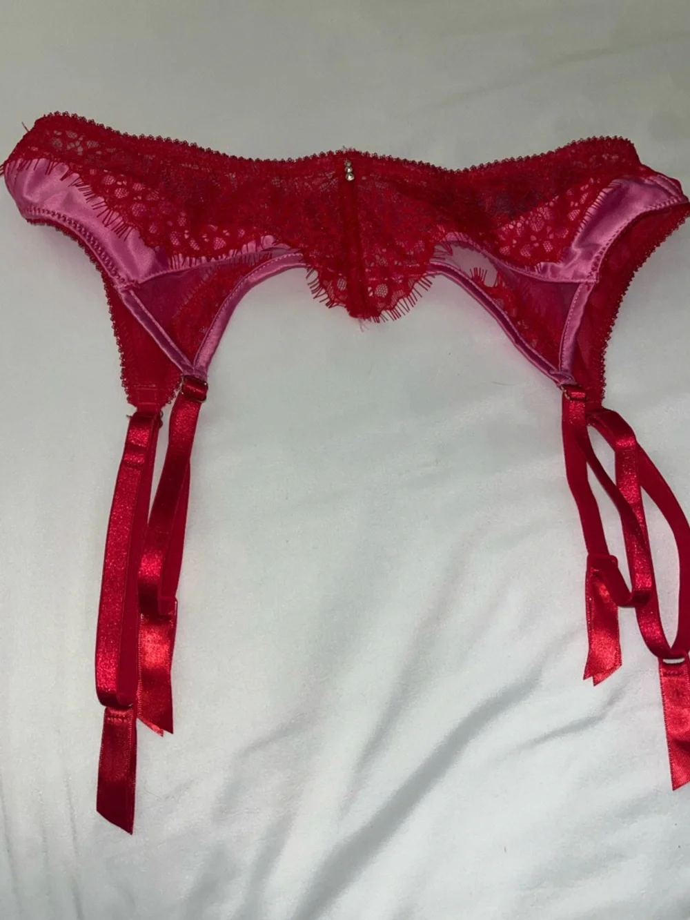 Ann Summers Garter/ Suspender Belt Lovers Spark Pink & Red Small